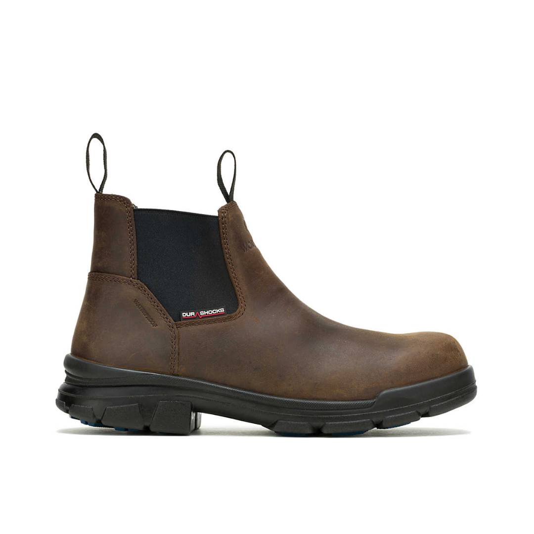 WOLVERINE W240028-EW DURASHOCK SR ICON 5'' ROMEO WP MN'S (Extra Wide) Dark Brown Leather Work Boots