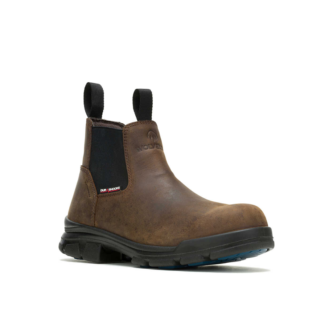 WOLVERINE W240028-EW DURASHOCK SR ICON 5'' ROMEO WP MN'S (Extra Wide) Dark Brown Leather Work Boots