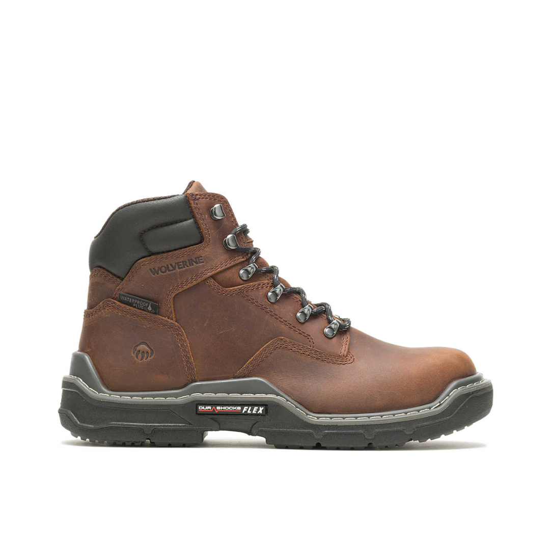 WOLVERINE W211128-M RAIDER DS 6'' CM WP MN'S (Medium) Peanut Leather Work Boots