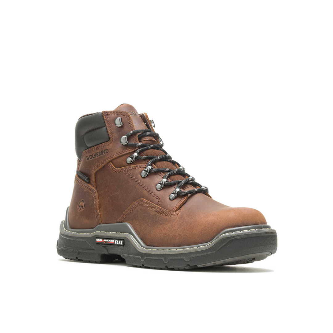 WOLVERINE W211128-M RAIDER DS 6'' CM WP MN'S (Medium) Peanut Leather Work Boots
