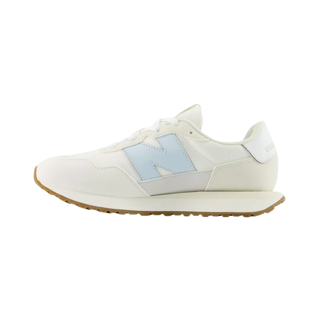 NEW BALANCE GS237WF-W 237 JR'S (Wide) Blue/White Suede & Mesh Lifestyle Shoes