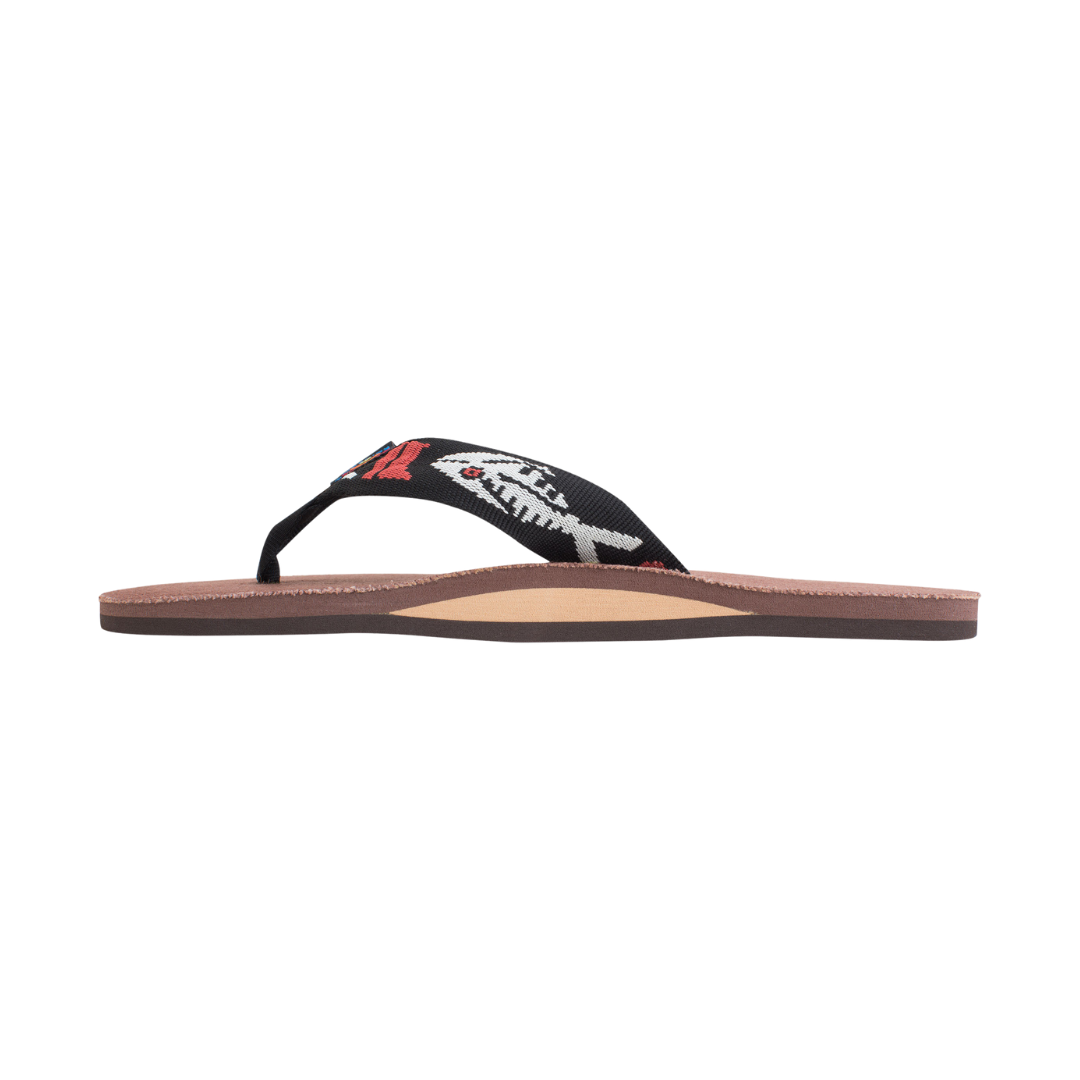 RAINBOW 301AHPFSM/BRSV HEMP TOP SOLE FISH STRAP MN'S (Medium) Brown Silver Nylon Strap Sandals