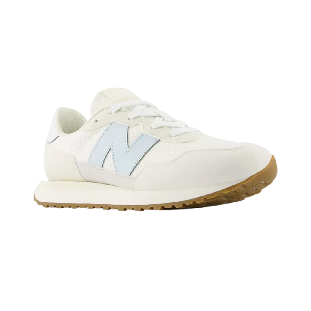 NEW BALANCE GS237WF-W 237 JR'S (Wide) Blue/White Suede & Mesh Lifestyle Shoes