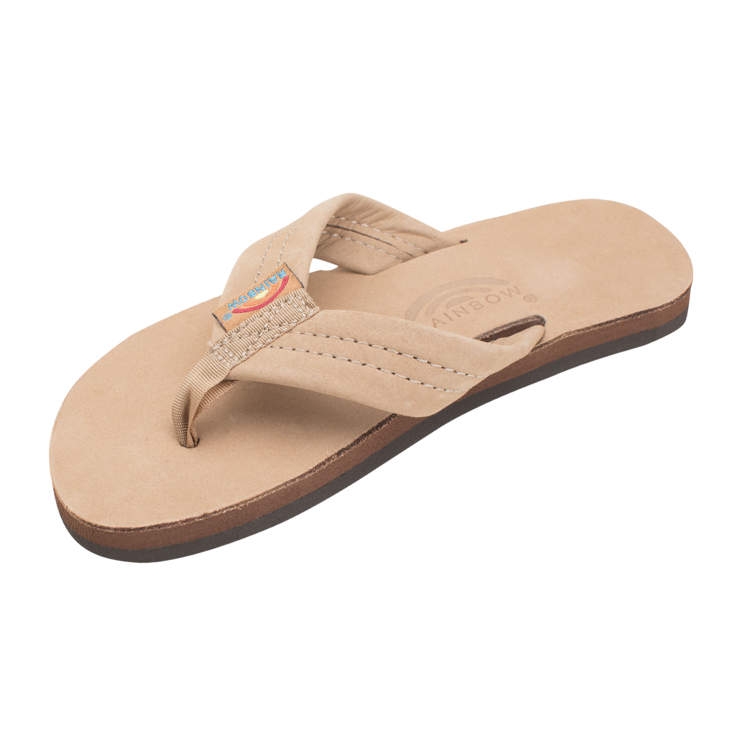 RAINBOW 101LTS00K/SRBR PREMIER LEATHER YTH'S (Medium) Sierra Brown Leather Narrow Strap Sandals