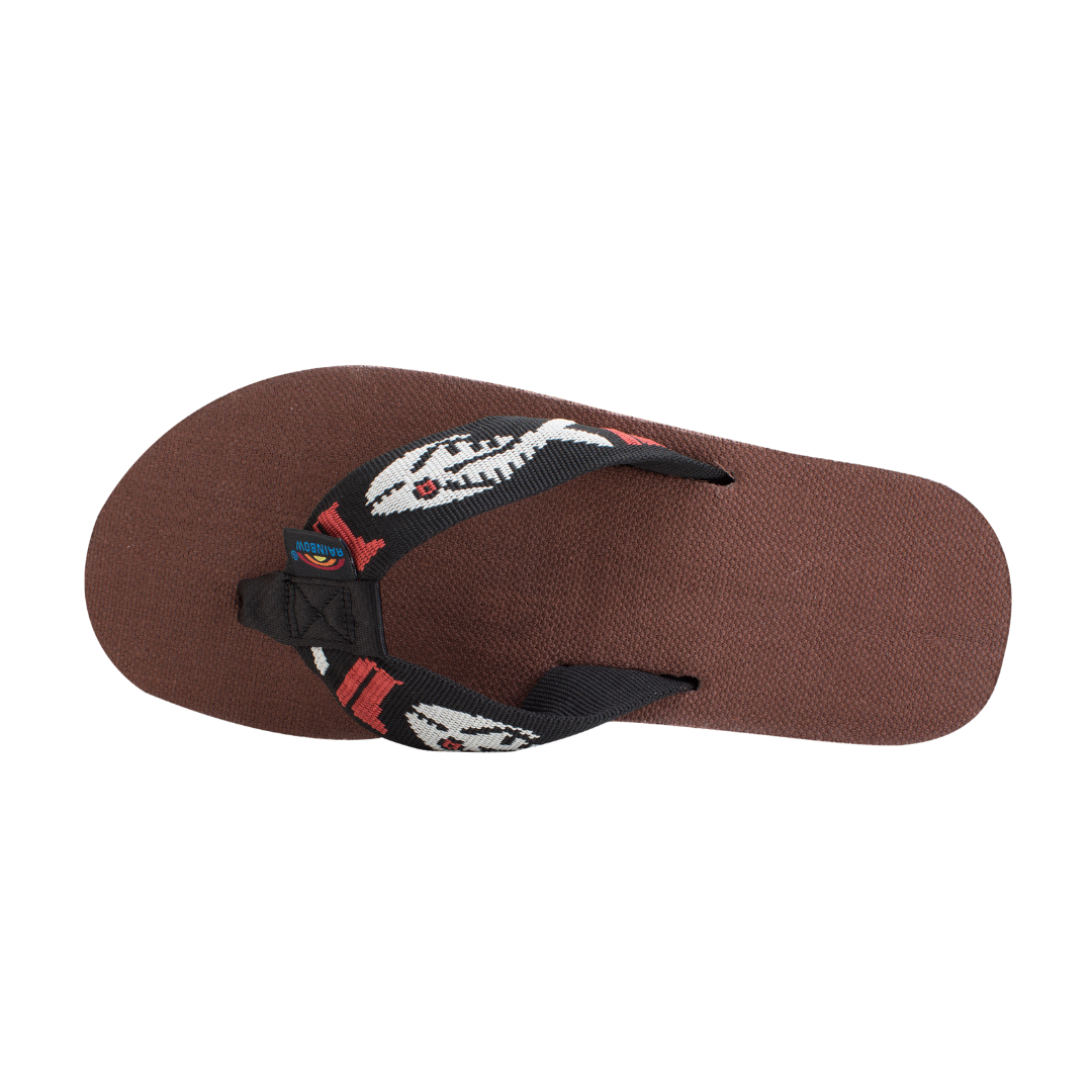 RAINBOW 301AHPFSM/BRSV HEMP TOP SOLE FISH STRAP MN'S (Medium) Brown Silver Nylon Strap Sandals