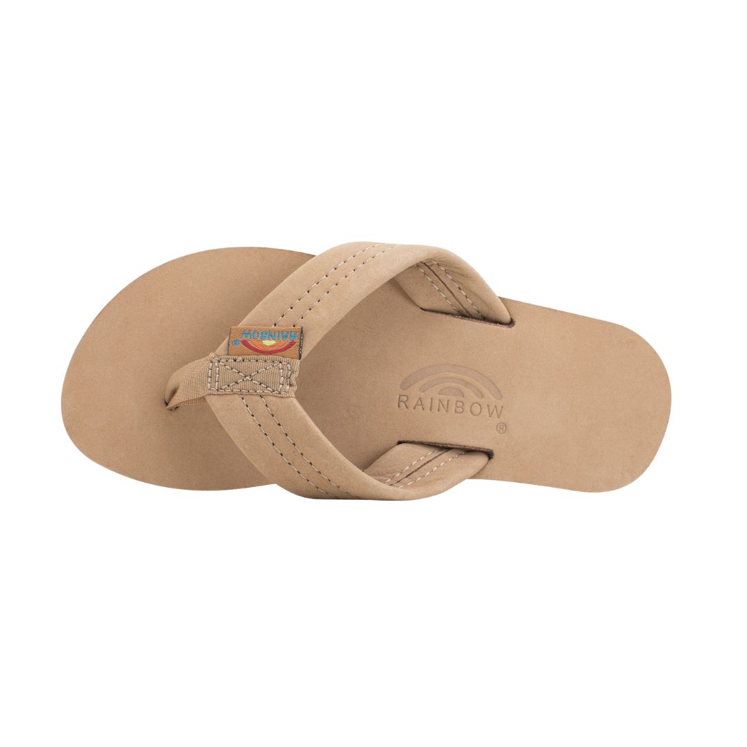 RAINBOW 101LTS00K/SRBR PREMIER LEATHER YTH'S (Medium) Sierra Brown Leather Narrow Strap Sandals