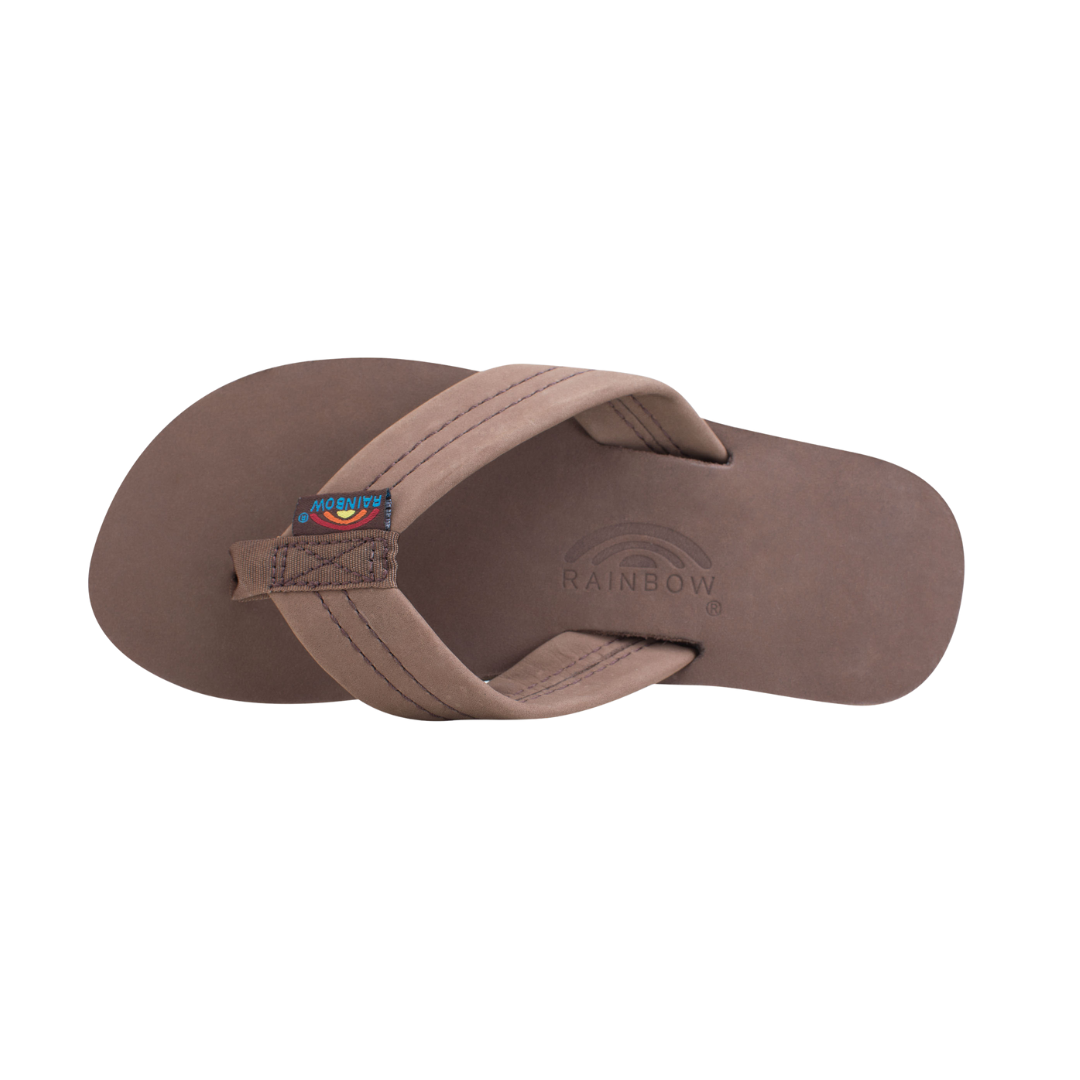 RAINBOW 101LTS00K/EXPR PREMIER LEATHER YTH'S (Medium) Expresso Leather Narrow Strap Sandals