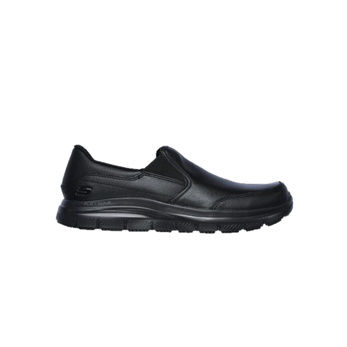 SKECHERS 77071W/BLK FLEX SR WP BRONWOOD MN'S (Wide) Black www.kicks-footwear.com