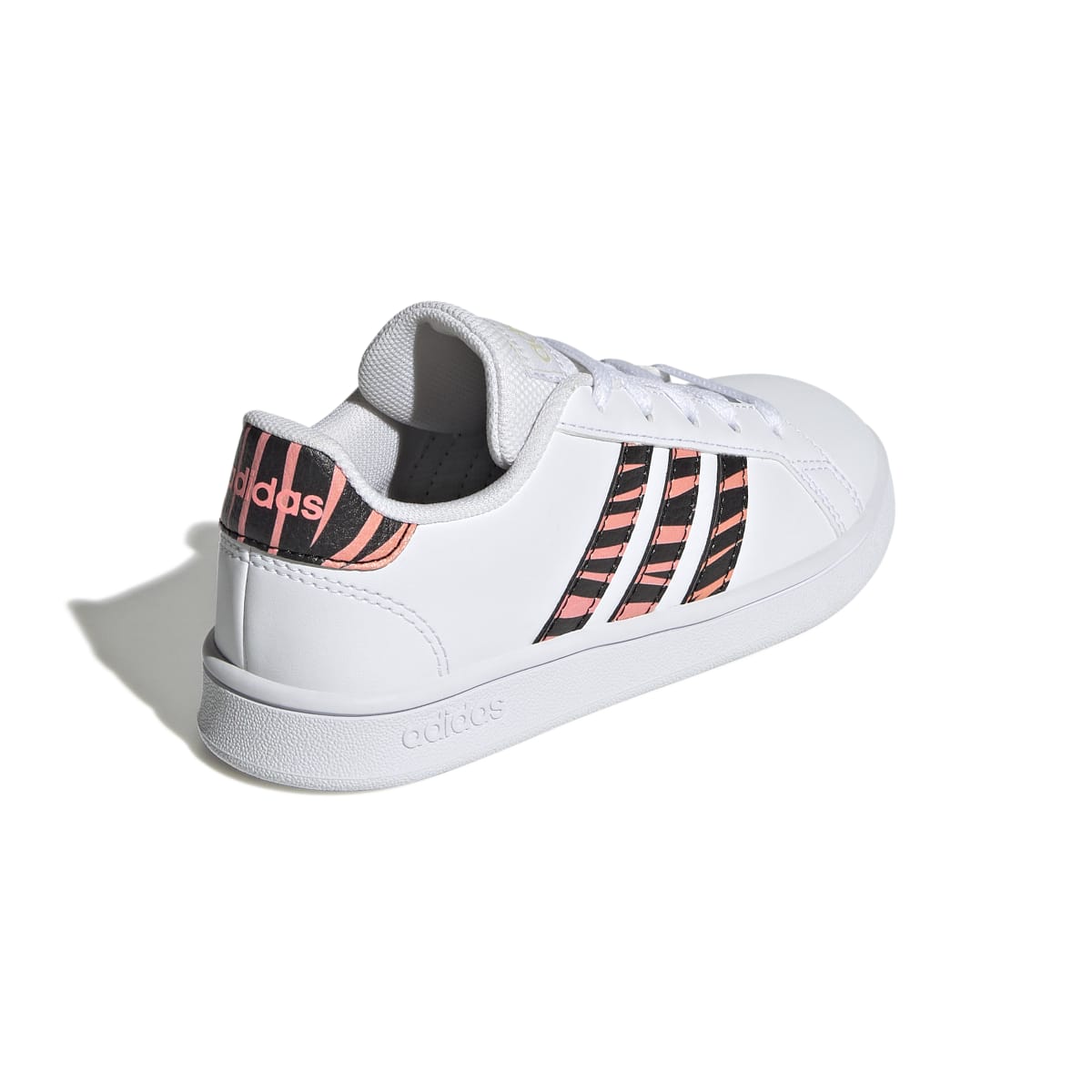 ADIDAS GZ1067 GRAND COURT K JR'S (Medium) White/Black/Red Synthetic Leather Lifestyle Shoes