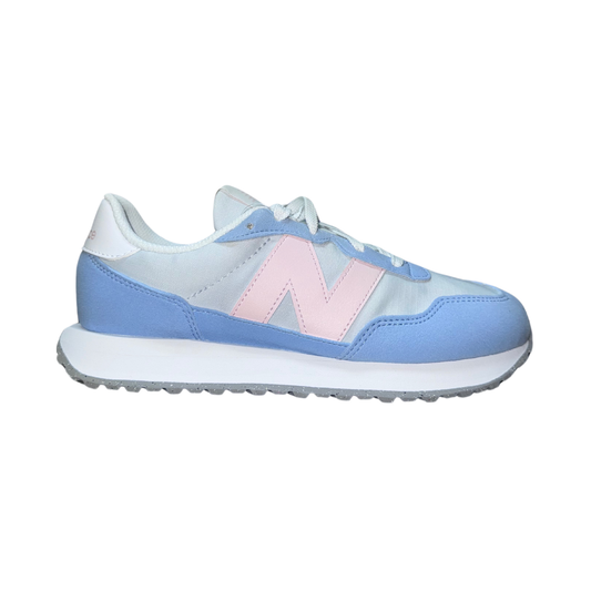 NEW BALANCE GS237ME-W 237 JR'S (Wide) Ice Blue/Pink Suede & Mesh Lifestyle Shoes