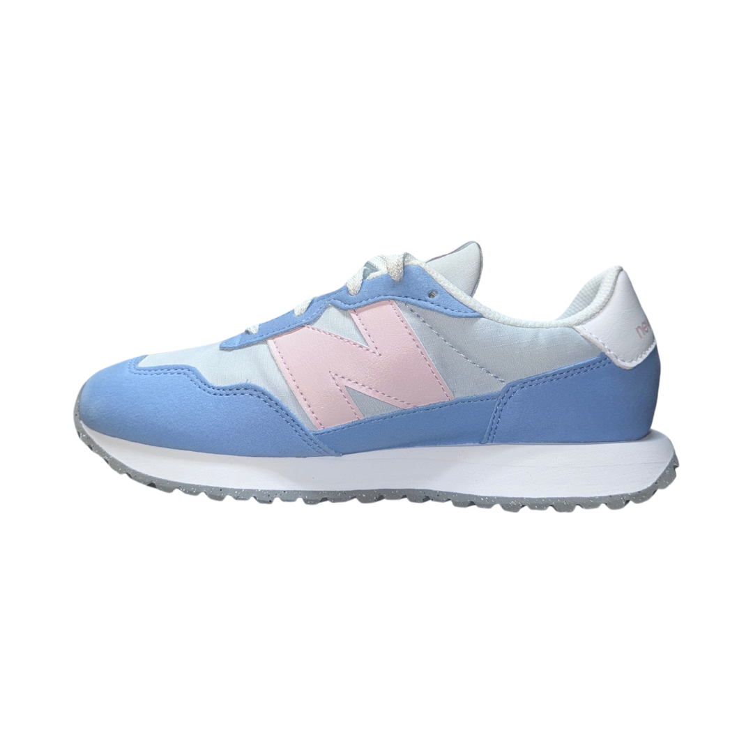 NEW BALANCE GS237ME-W 237 JR'S (Wide) Ice Blue/Pink Suede & Mesh Lifestyle Shoes