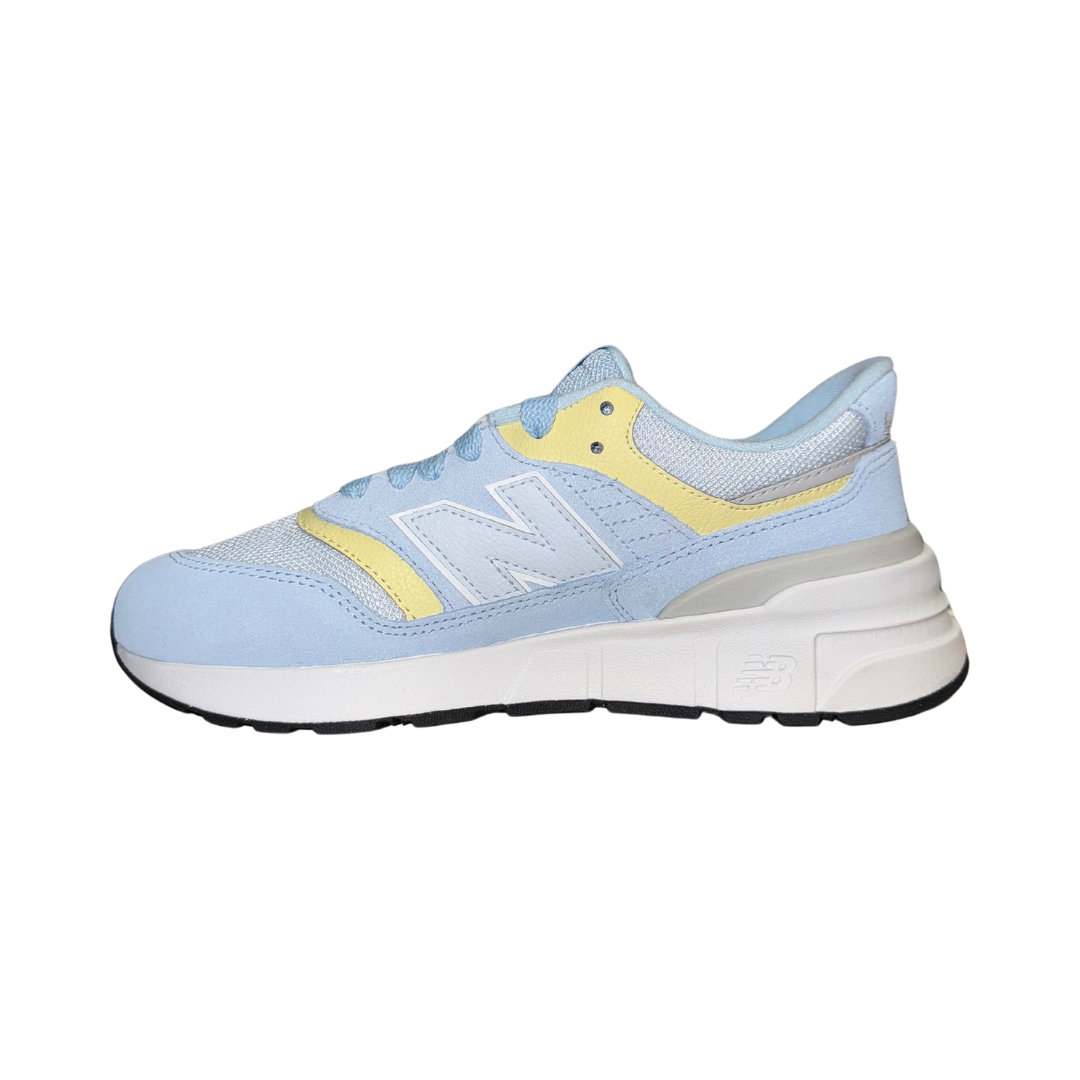 NEW BALANCE GR997RSL-W 997R V1 JR'S (Wide) Light Chrome Blue/Parchment Suede & Mesh Lifestyle Shoes