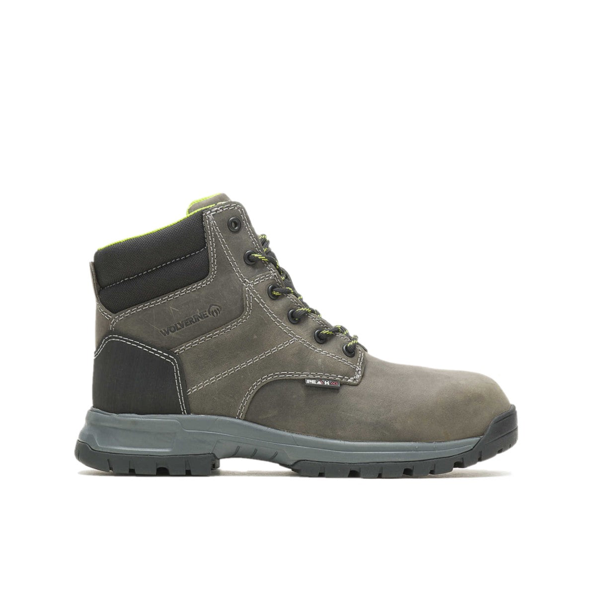 WOLVERINE W221033-W PIPER 6'' CT WP WMN'S (Wide) Charcoal Grey Leather Work Boots