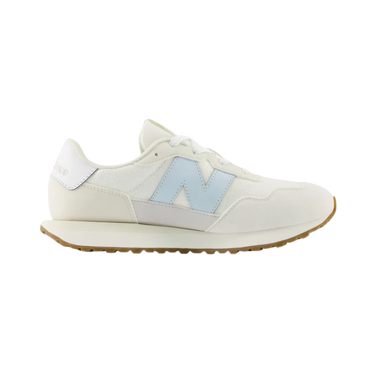 NEW BALANCE GS237WF-W 237 JR'S (Wide) Blue/White Suede & Mesh Lifestyle Shoes