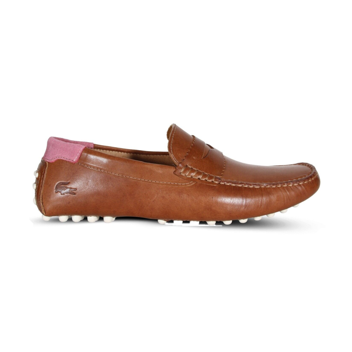 LACOSTE 7-45CMA0032F57 CONCOURS 123 MN'S (Medium) Tan/Off White Leather Lifestyle Loafers