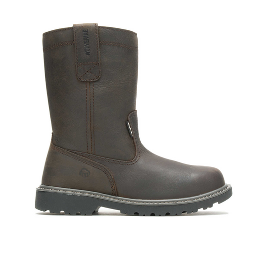 WOLVERINE W10682-EW FLOORHAND 10'' WP WELLINGTON MN'S (Extra Wide) Dark Brown Leather Work Boots