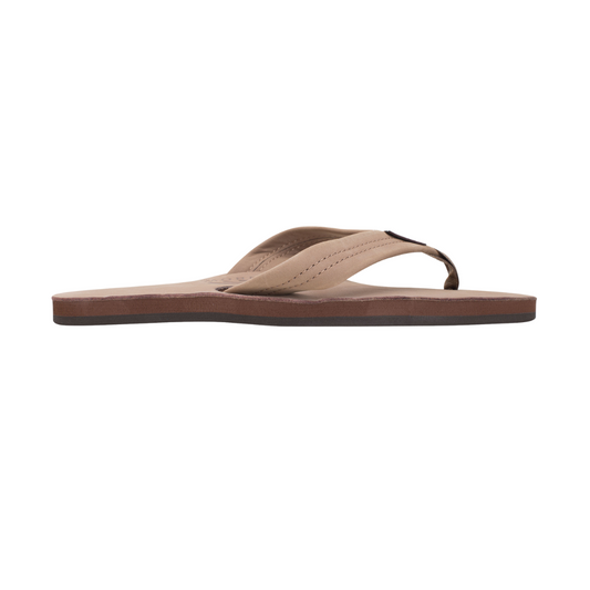 RAINBOW 301ALTS0W/DKBR SINGLE LAYER PREMIER WMN'S (Medium) Dark Brown Leather Strap Sandals