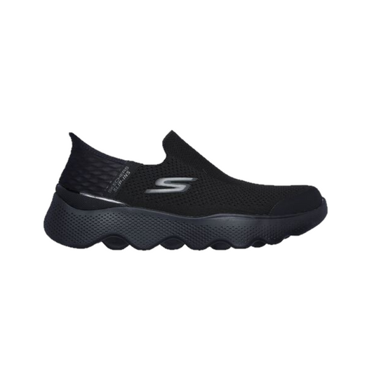 SKECHERS 216411/BKGY GO WALK MASSAGE FIT - CURRENT MN'S (Medium) Black/Gray Knit Walking Slip-ins Shoes