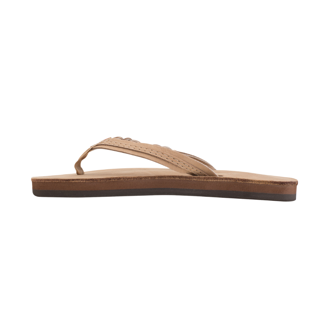 RAINBOW 101LTSFBK/SRBRY BRAIDY PREMIER YTH'S (Medium) Sierra Brown Leather Narrow Strap Sandals