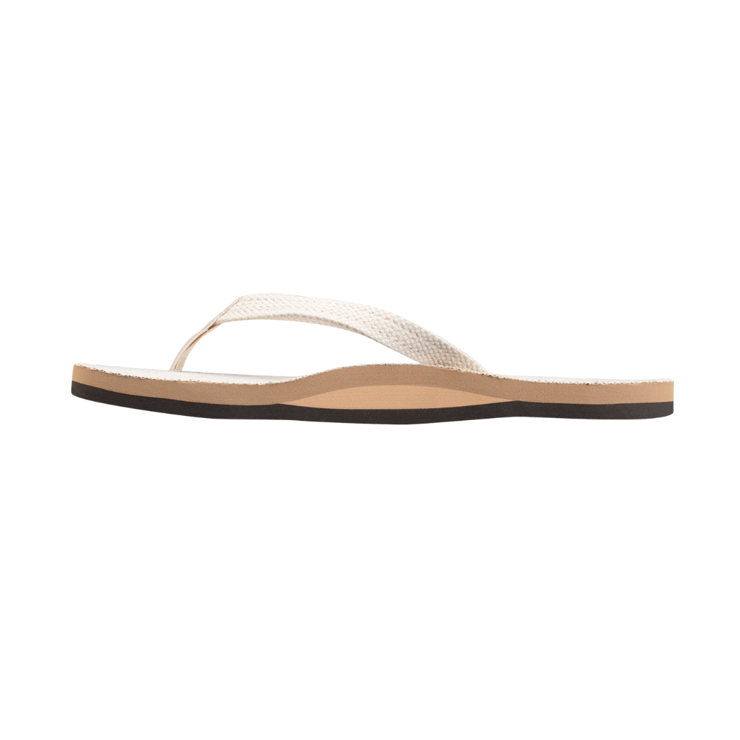 RAINBOW 301AHTSNW/NATR SINGLE LAYER HEMP WMN'S (Medium) Natural Leather Strap Sandals