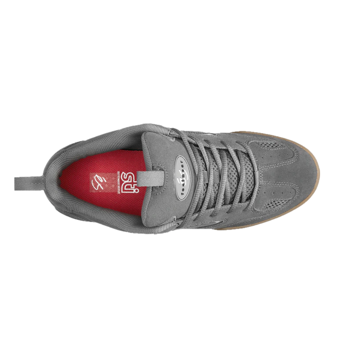 ÉS 5101000174/367 QUATRO MN'S (Medium) Grey/Gum Suede & Mesh Skate Shoes