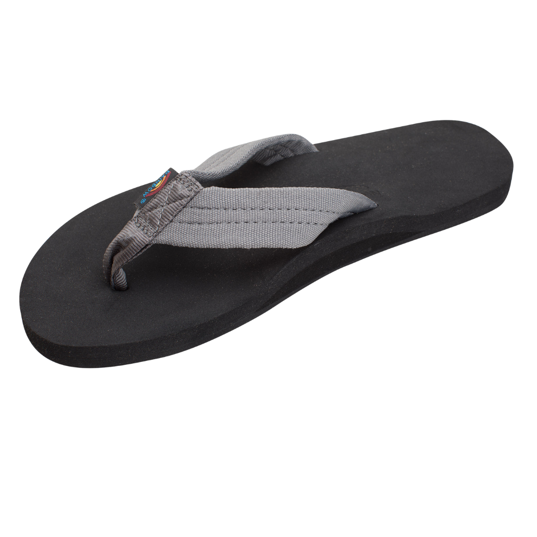 RAINBOW 301ASTPSM/GREY THE CLOUD MN'S (Medium) Black/Grey Leather Strap Sandals