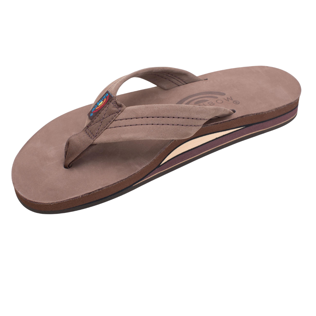 RAINBOW 302ALTS0W/EXPR DOBLE LAYER PREMIER WMN'S (Medium) Expresso Leather Strap Sandals