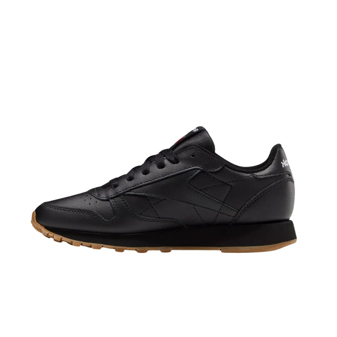 REEBOK 100010469 (GZ6093) CL LTHR Jr's (Medium) Black/Black Leather Lifestyle Shoes