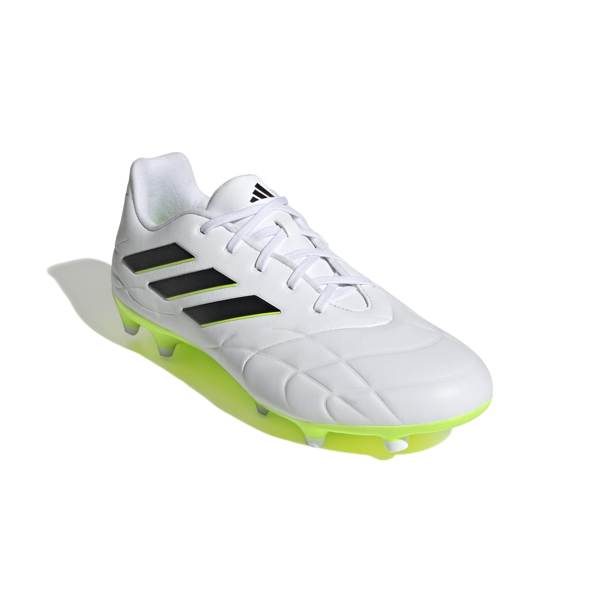 ADIDAS HQ8984 COPA PURE.3 FG MN'S (Medium) White/Black/Lemon Leather Soccer Shoes