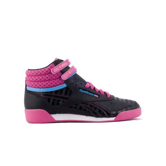 REEBOK V63066 F/S HI JR'S (Medium) Black/Pink Leather Lifestyle Boots