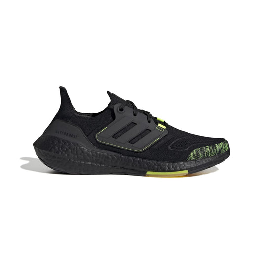 ADIDAS GX5915 ULTRABOOST 22 MN'S (Medium) Black/Black/Yellow Textile Running Shoes