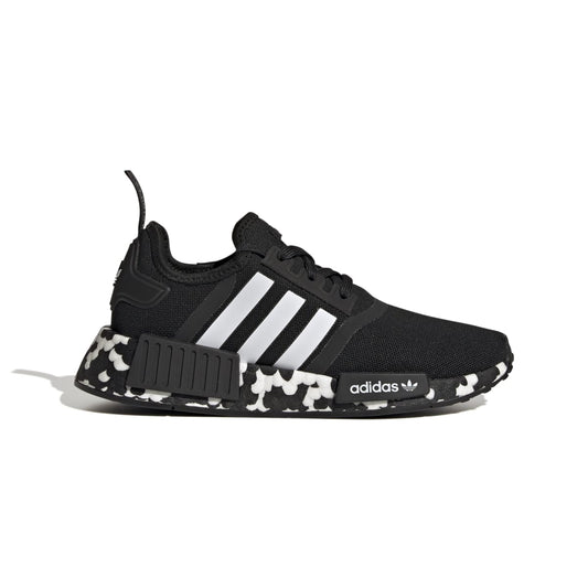 ADIDAS GW9594 NMD_R1 JR'S (Medium) Black/Black/White Textile Running Shoes