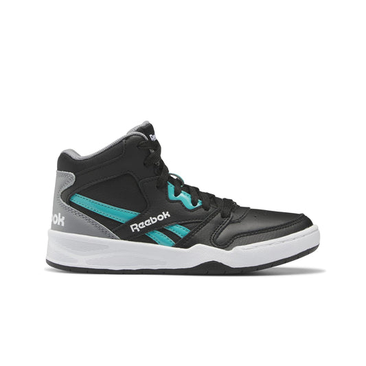 REEBOK GX1456 BB4500 COURT KID'S (Medium) Black/Grey/Teal Synthetic & Leather Basketball Shoes