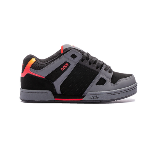 DVS F0000233970 CELSIUS MN'S (Medium) Charcoal/Black/Red Suede/Leather/Nubuck Skate Shoes