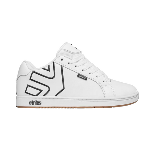 ETNIES 4101000203 115 FADER MN'S (Medium) White/Black/Gum Leather & Synthetic Skate Shoes