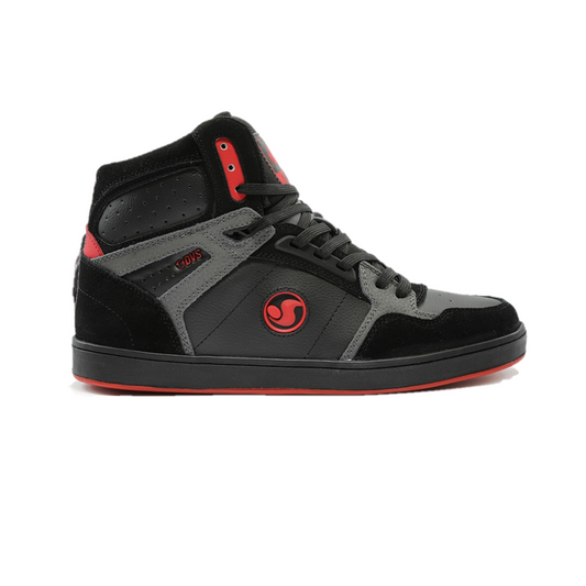 DVS F0000333006 HONCHO MN'S (Medium) Black/Charcoal/Red Leather & Nubuck Skate Shoes