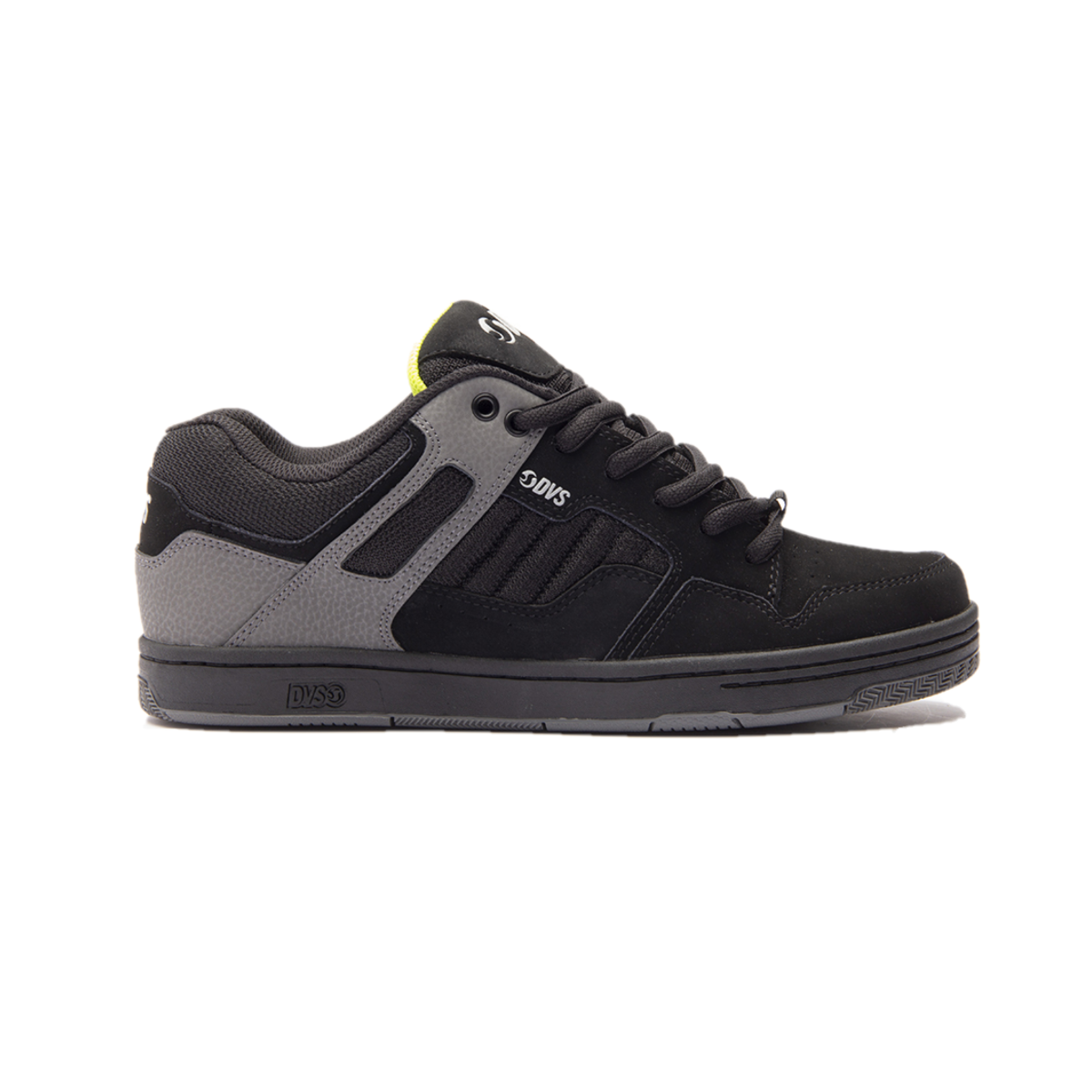 DVS F0000278037 ENDURO 125 MN'S (Medium) Black/Charcoal/Lime Leather & Mesh Skate Shoes