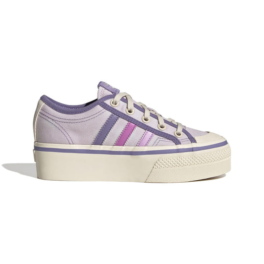 ADIDAS GY7051 NIZZA PLATFORM JR'S (Medium) Pink/Lilac/White Textile Lifestyle Shoes