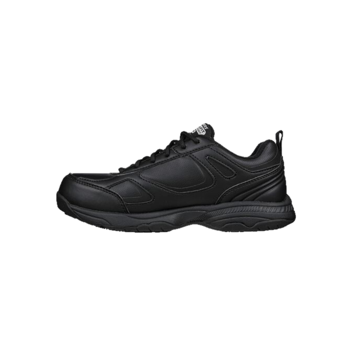SKECHERS 77111W BLK DIGHTON SR MN S Wide Black Leather Synthetic