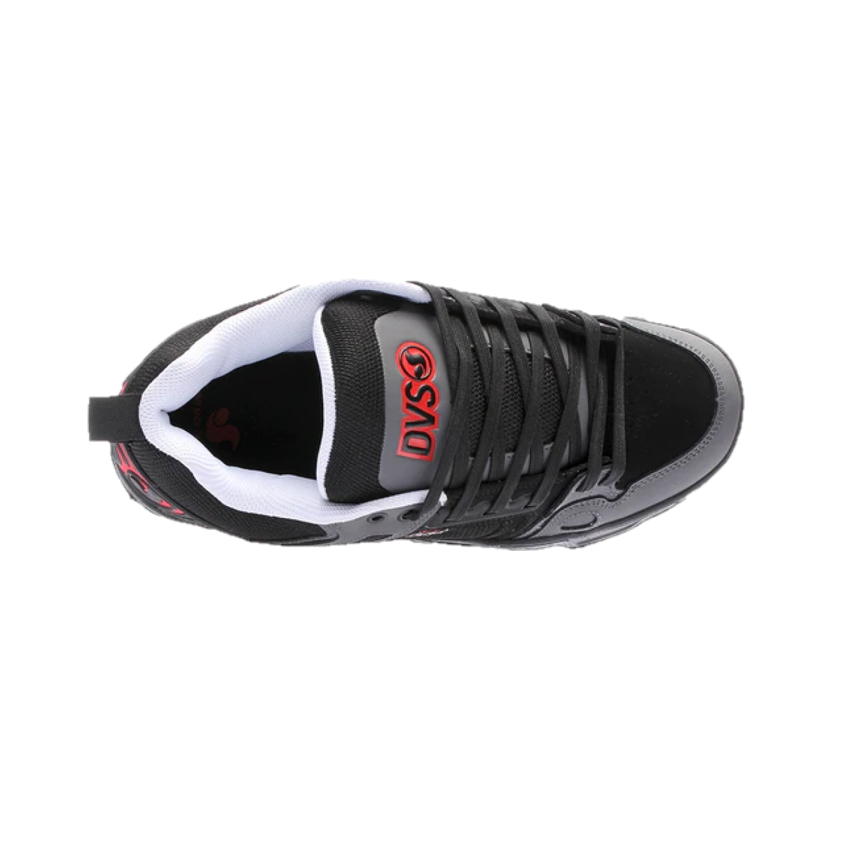 DVS F0000029998 COMANCHE MN'S (Medium) Black/Charcoal/Fiery Red Leather & Nubuck Skate Shoes