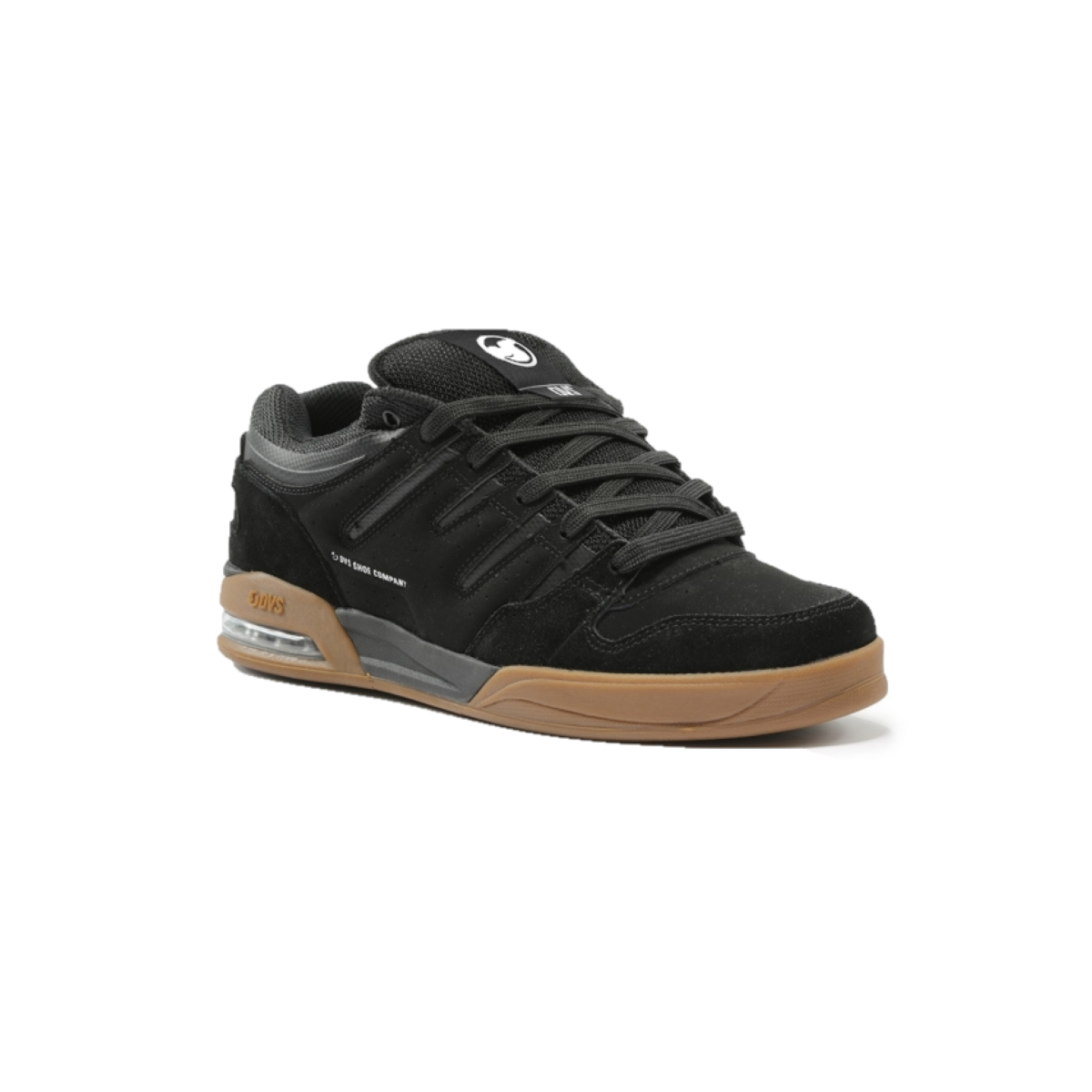 DVS F0000239006 TYCHO MN'S (Medium) Black/Black/White Leather & Nubuck Skate Shoes