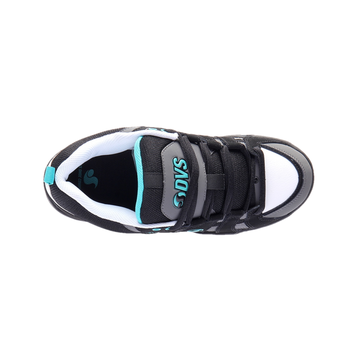DVS F0000335001 PRIMO MN'S (Medium) Black/Charcoal/Turquoise Leather, Suede & Nubuck Skate Shoes