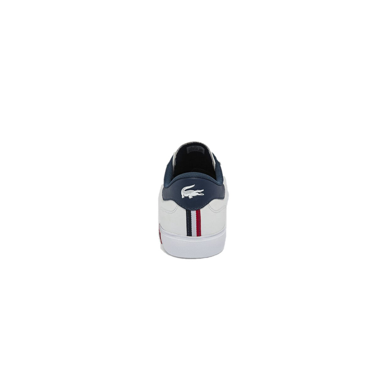 LACOSTE 7-43SMA0034407 POWERCOURT TRI 1SMA MN'S (Medium) White/Navy/Red Leather & Synthetic Lifestyle Shoes