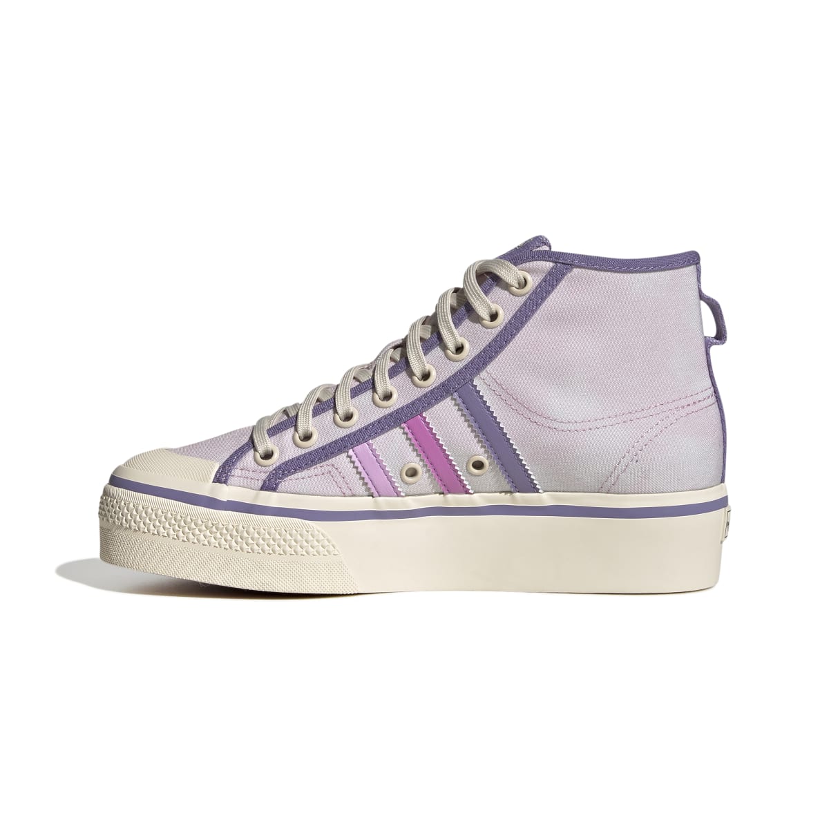 ADIDAS GX4608 NIZZA PLATFORM MID WMN'S (Medium) Pink/Lilac/White Textile Lifestyle Shoes