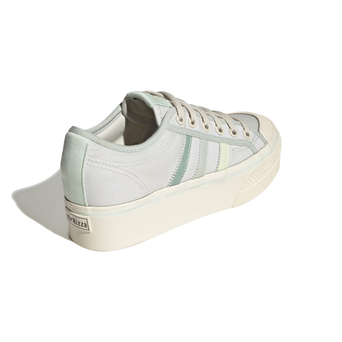 ADIDAS GX4605 NIZZA PLATFORM WMN`S (Medium) White/Lime/White Textile Lifestyle Shoes
