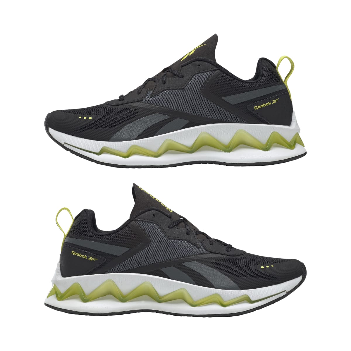 REEBOK FU8184 ZIGELUSION ENERGY MN'S (Medium) Black/Chartreuse/Grey Mesh Running Shoes