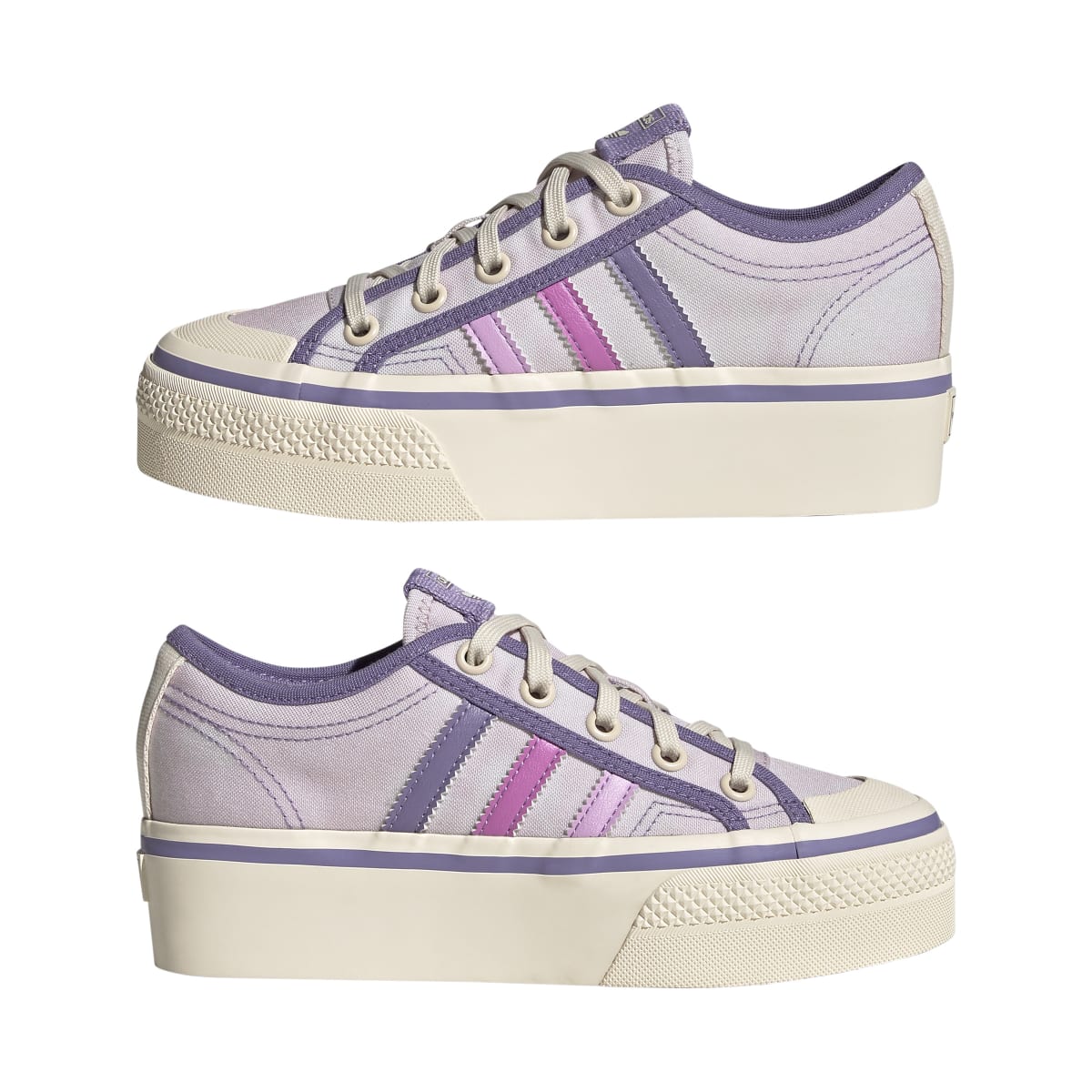 ADIDAS GY7051 NIZZA PLATFORM JR'S (Medium) Pink/Lilac/White Textile  Lifestyle Shoes