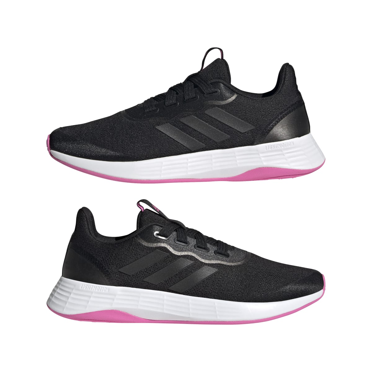 ADIDAS Q46321 QT RACER SPORT WMN'S (Medium) Black/Black/Pink Running Shoes