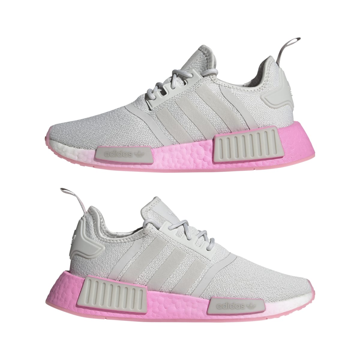 ADIDAS GW9462 NMD_R1 WMN'S (Medium) Grey/Pink/White Stretch Fabric Running Shoes