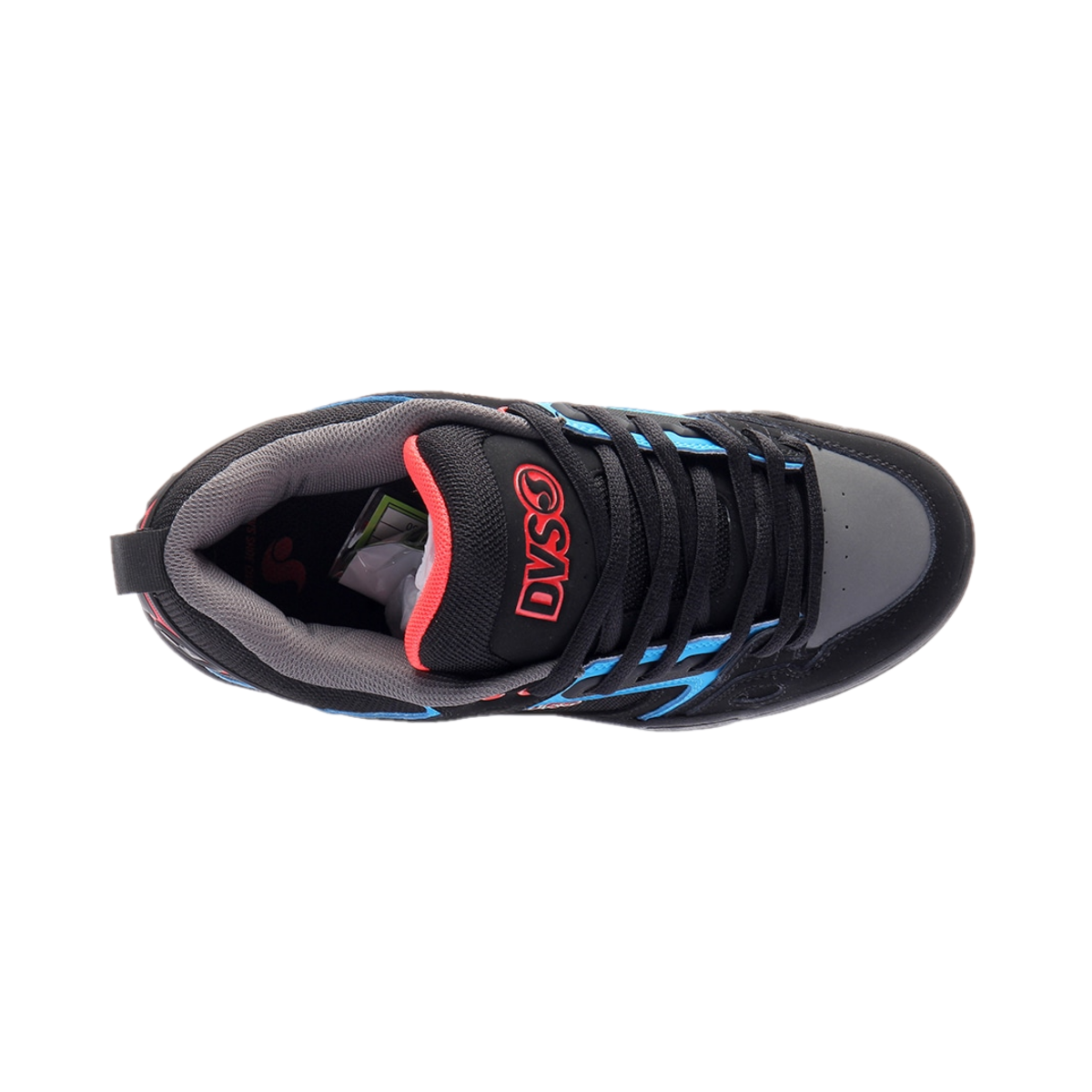 DVS F0000029702 COMANCHE MN'S (Medium) Black/Blue/Red Leather & Nubuck Skate Shoes